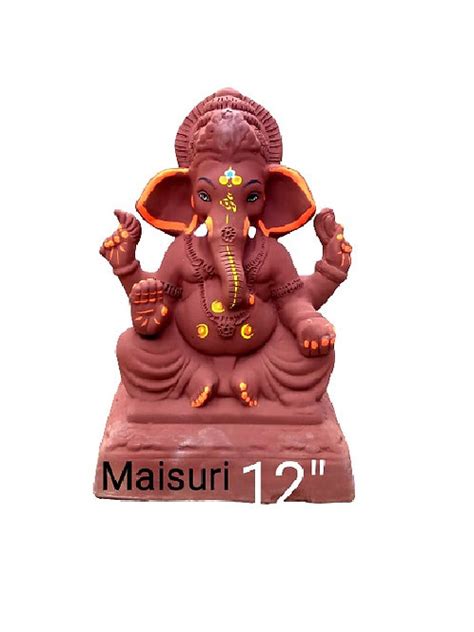 No Mhaisuri Laal Mati Eco Friendly Ganesha Inch Shadu