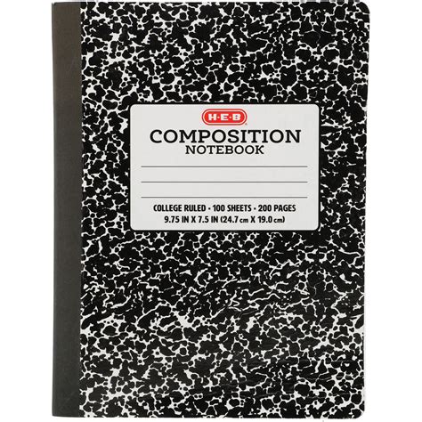 H E B College Ruled Composition Notebook Black Shop Notebooks At H E B