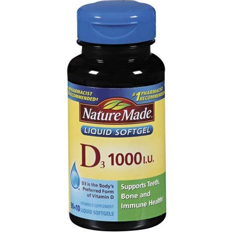 Nature Made Vitamin D Iu Mcg Softgels Count Walmart