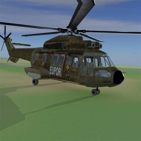 3d model super puma helicopter