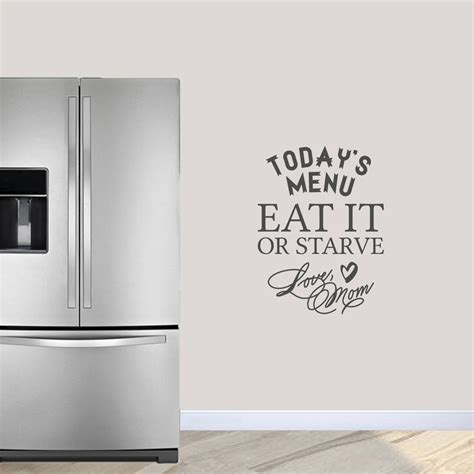 Today S Menu Wall Decal Mom S Menu Eat It Or Starve Funny Kitchen