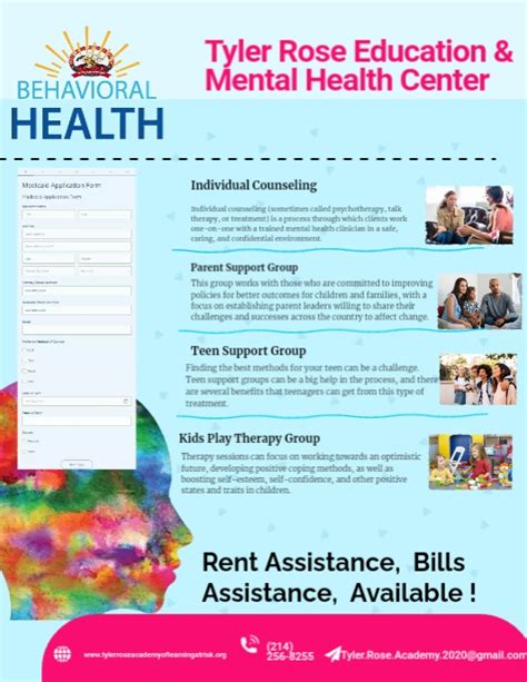 Blue Mental Health Services Flyer Postermywall