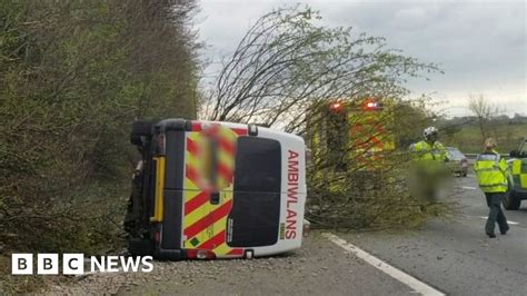 Driver Injured As Ambulance Crashes On M4 Near Pencoed Bbc News