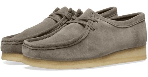 Clarks Wallabee Grey Suede For Men Lyst