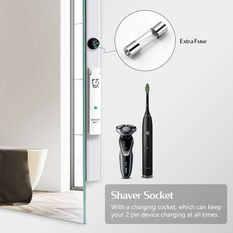 Emke Backlit Illuminated Bluetooth Bathroom Mirror With Shaver Socket