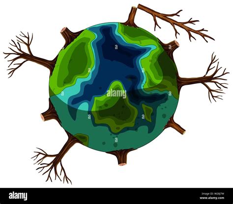 Un Icono De Tierra Deforestaci N Ilustraci N Imagen Vector De Stock Alamy