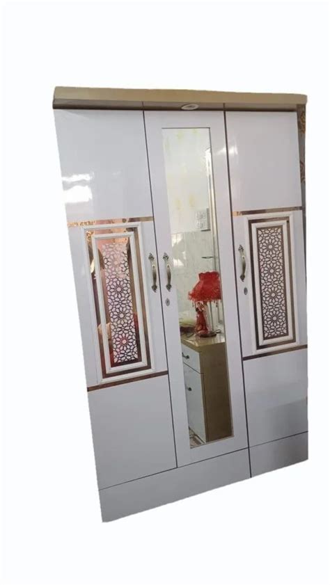 3 Door Plywood PVC Mirror Wardrobe With Locker At Rs 33000 Piece In