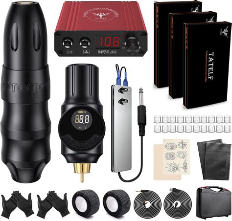 TATELF Wireless Tattoo Maschine Set Coreless Rotary Tattoo Pen Kit Mit