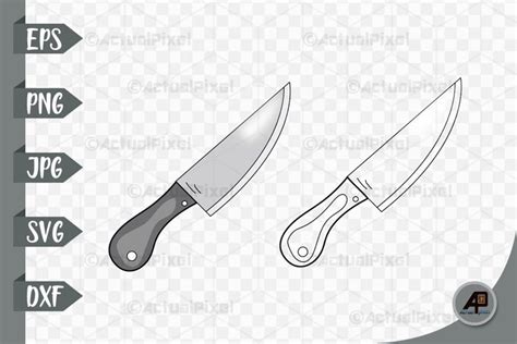 Knife Outline With Clipart