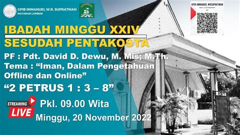 Live Stream Ibadah Minggu Minggu November Gpib Immanuel W