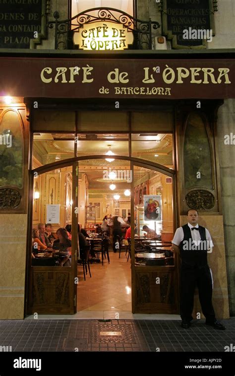 Spain Barcelona Cafe Opera Ramblas Stock Photo Royalty Free Image