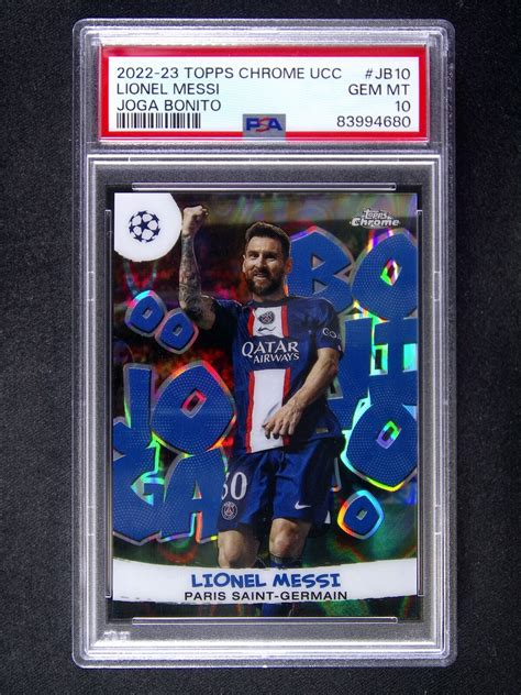 Topps Chrome Uefa Lionel Messi Jb Joga Bonito Lava Psg Psa