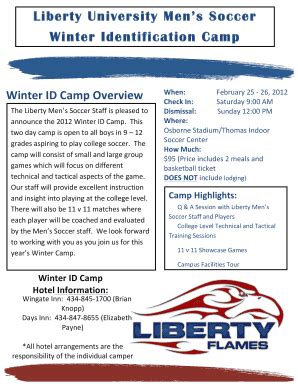 Fillable Online Liberty Winter Id Camp Registration Form Docx Liberty