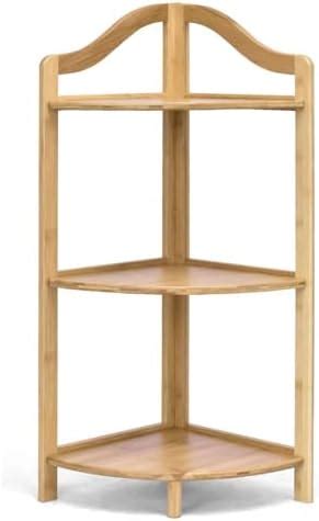 Sfarest Tier Bamboo Corner Shelf Free Standing Storage Shelving Unit