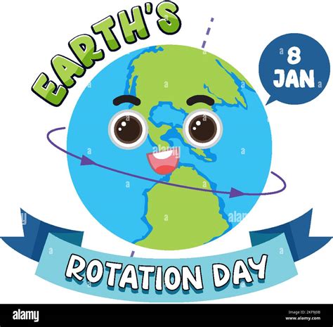 Earth Rotation Day Banner Design Illustration Stock Vector Image And Art Alamy