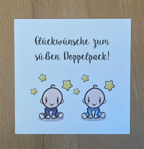 Zwillinge Karte zur Geburt Glückwünsche zum Doppelpack Glückwunsch