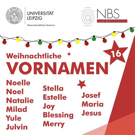 Universität Leipzig Türchen 16 Weihnachtliche Vornamen