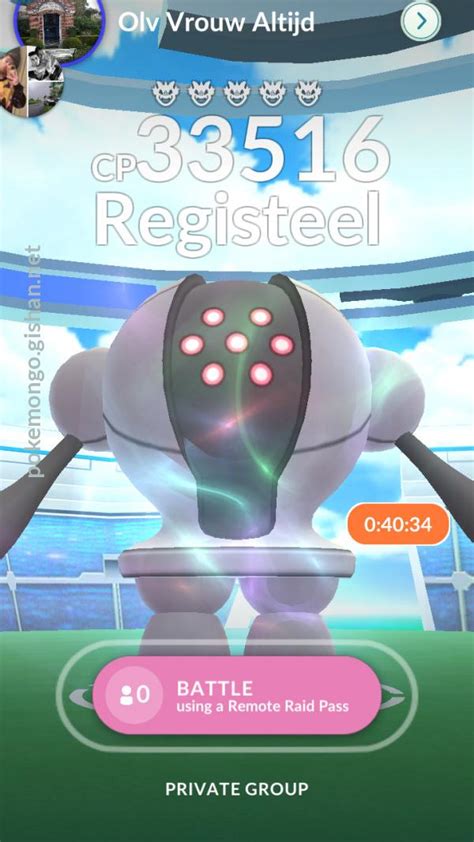 Registeel Raid Boss Pokemon Go