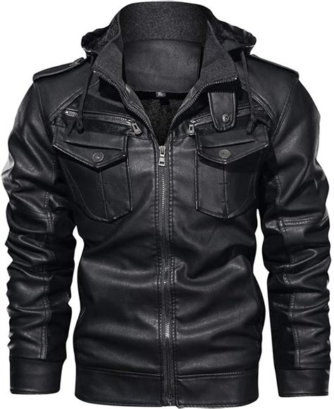 Fhiorck Chaquetas De Cuero Para Hombre Forro Polar De Invierno Grueso