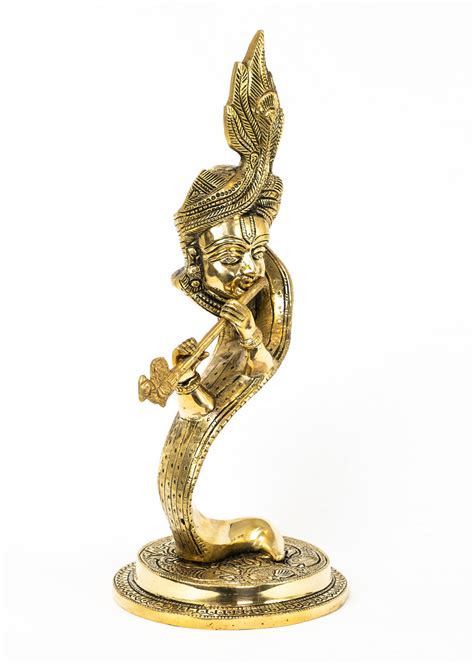 Abstract Flute Krishna 13" Brass Statue – JayArts.com