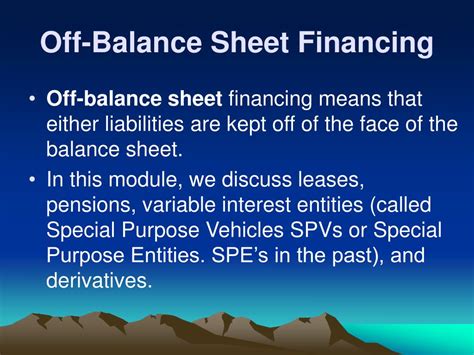 PPT - Off-Balance Sheet Financing PowerPoint Presentation, free download - ID:391455