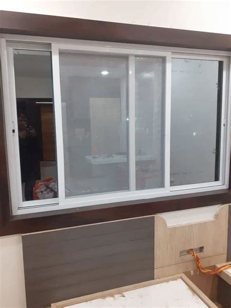 Upvc White Two Track Sliding Glass Window Height 80 Inch At Rs 500sq Ft In Indore