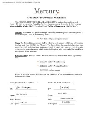 Fillable Online Amendment To Contract Agreement This Amendment Fax