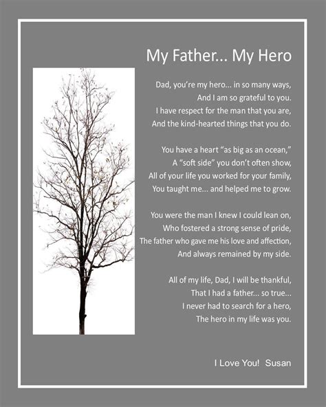 Personalized Father Poem My Father My Hero Digital Download Yours In An Instant You Will Not