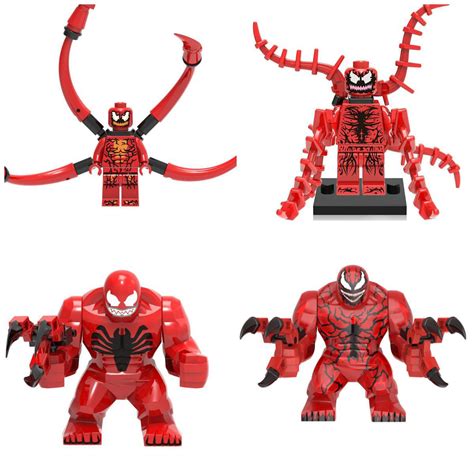 4pcs Big Small Carnage Minifigures Lego Compatible Super Heroes Sets