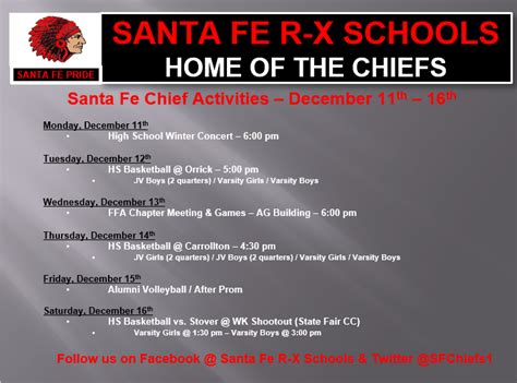 Activities for the week | Santa Fe High School