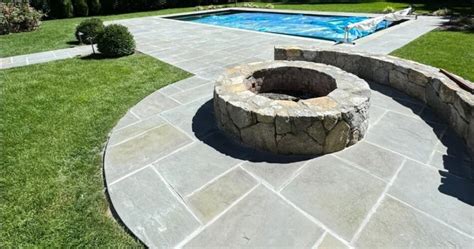 newtown ct masonry bluestone patio fire pit