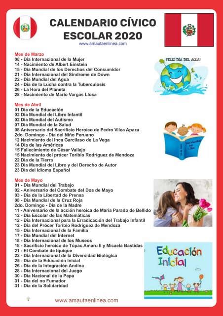 Calendario Cívico Escolar Completo 2020 Pdf