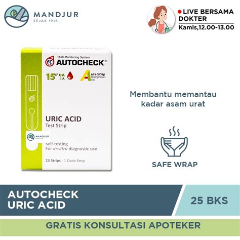 Jual Strip Autocheck Uric Acid Isi Strip Alat Tes Strip Asam Urat