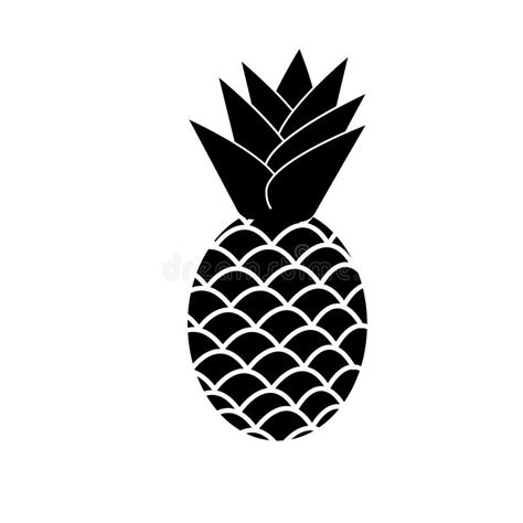 Pineapple Icon On White Background Black Pineapple Sign Flat Style Healthy Fruit Symbol Stock