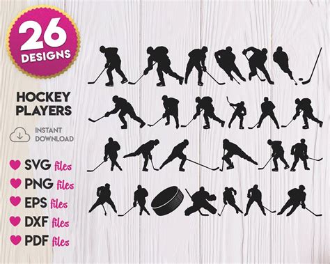 Hockey Players Silhouette SVG, Hockey Players SVG Bundle, Hockey ...