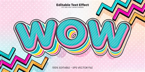 Wow editable text effect in modern trend style Stock Vector | Adobe Stock