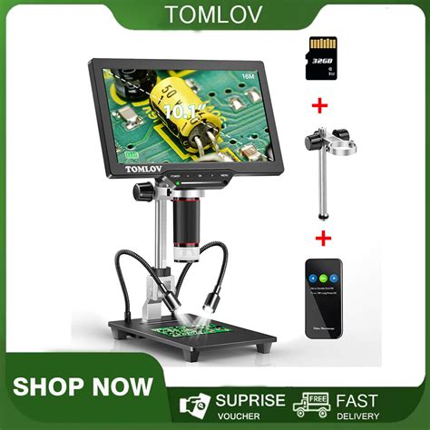 Tomlov Dm Inch Hdmi Lcd Digital Microscope Mp Coin Microscope