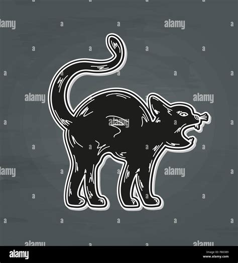 Black Angry Cat Stock Vector Image And Art Alamy