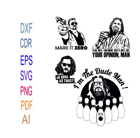 Big Lebowski Svg Cut File Bundle Big Lebowski Svg Png Vector Etsy