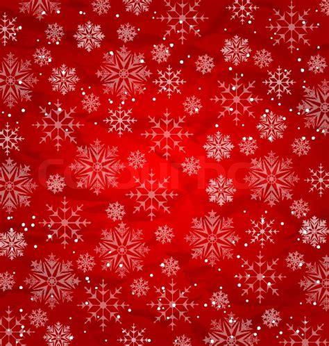 Christmas red wallpaper, snowflakes texture | Stock vector | Colourbox