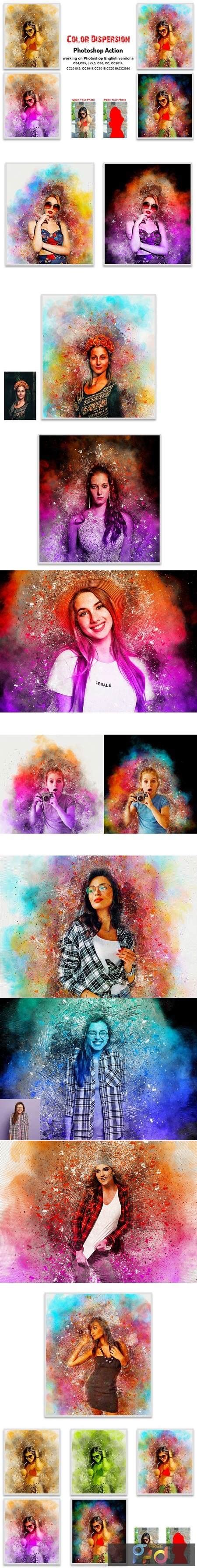 Color Dispersion Photoshop Action Graphicux