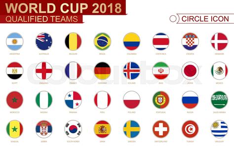 World Cup 2018, all qualified teams flags. | Stock vector | Colourbox