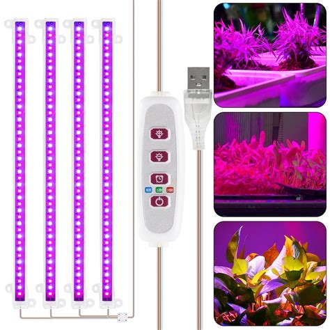 Led Grow Lights Strips For Indoor Plants Red Blue Full Spectrum 72 Leds Plant Lamp With Auto