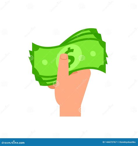 Hand Holding Cash Money Icon Stock Vector Illustration Of Isolated