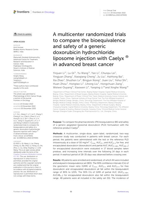 Pdf A Multicenter Randomized Trials To Compare The Bioequivalence And