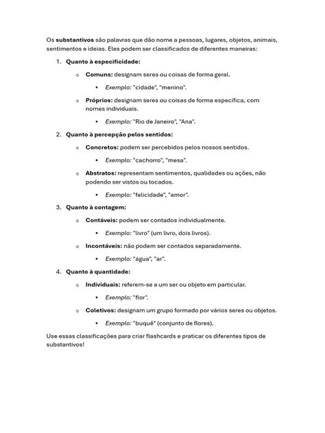 Os Substantivos São Palavras Que Dão Nome A Pessoas | PDF