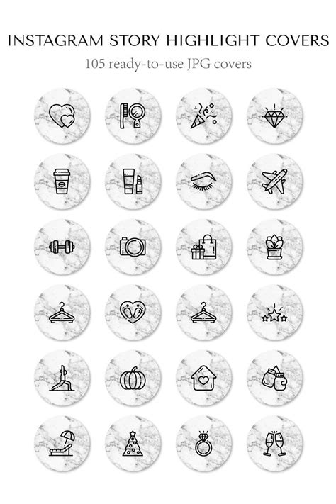 Editable Instagram Story Highlights Icons Ready To Use White