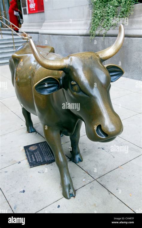 Bronze Cow Statue Commemorating The Cow Parade Chicago Illinois