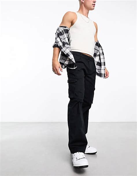 Selected Homme Loose Fit Cargo Pants In Black Asos