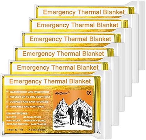 Ancwear Lot De Couvertures De Secours Thermiques En Mylar Pour L